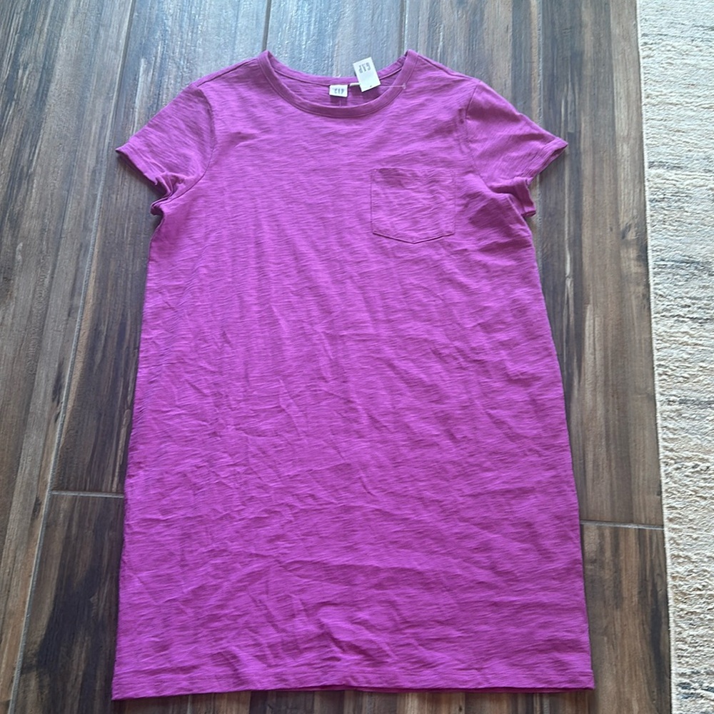 GAP Factory Magenta Short Sleeve Pocket T-Shirt Dress